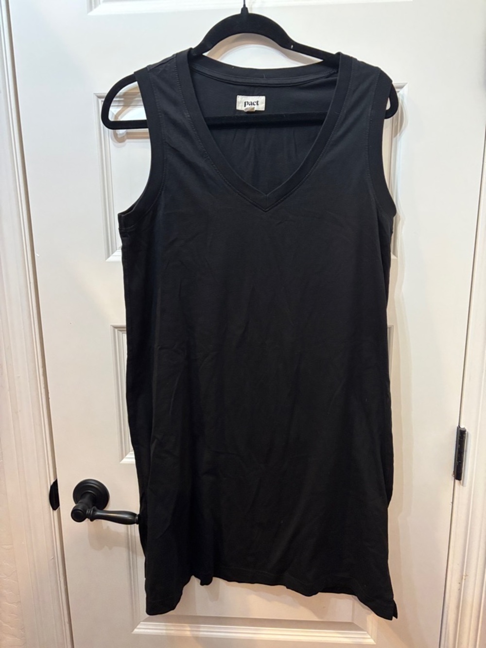 Pact Black Sleeveless V-Neck Dress